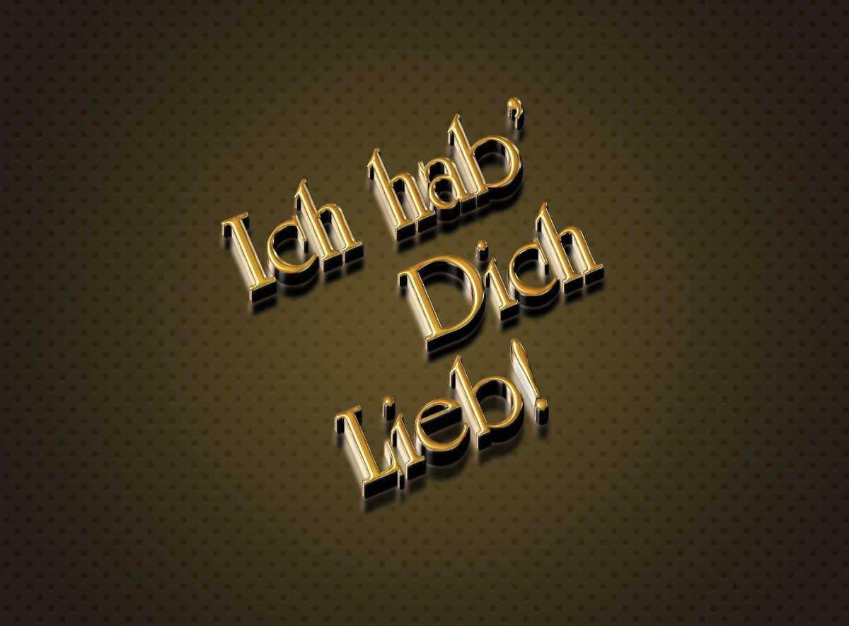 "Ich hab dich lieb" steht in goldener Schrift geschrieben.